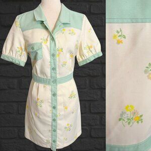 Urban Outfitters Sz Large Vintage Inspired Retro Shirtdress Dress Short Sleeve